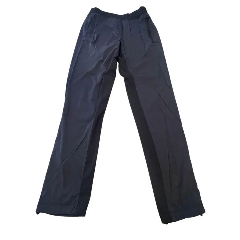 Lululemon Mens Stretch Drawstring License to Train Jogger Pants Black Gray Small